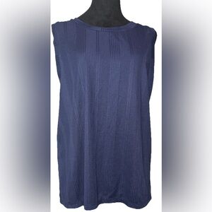 French Laundry Navy Ribbed Sleeveless Tank Top - Size XL